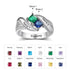 custom Rings Sterling Silver Birthstone & Engraved Ring