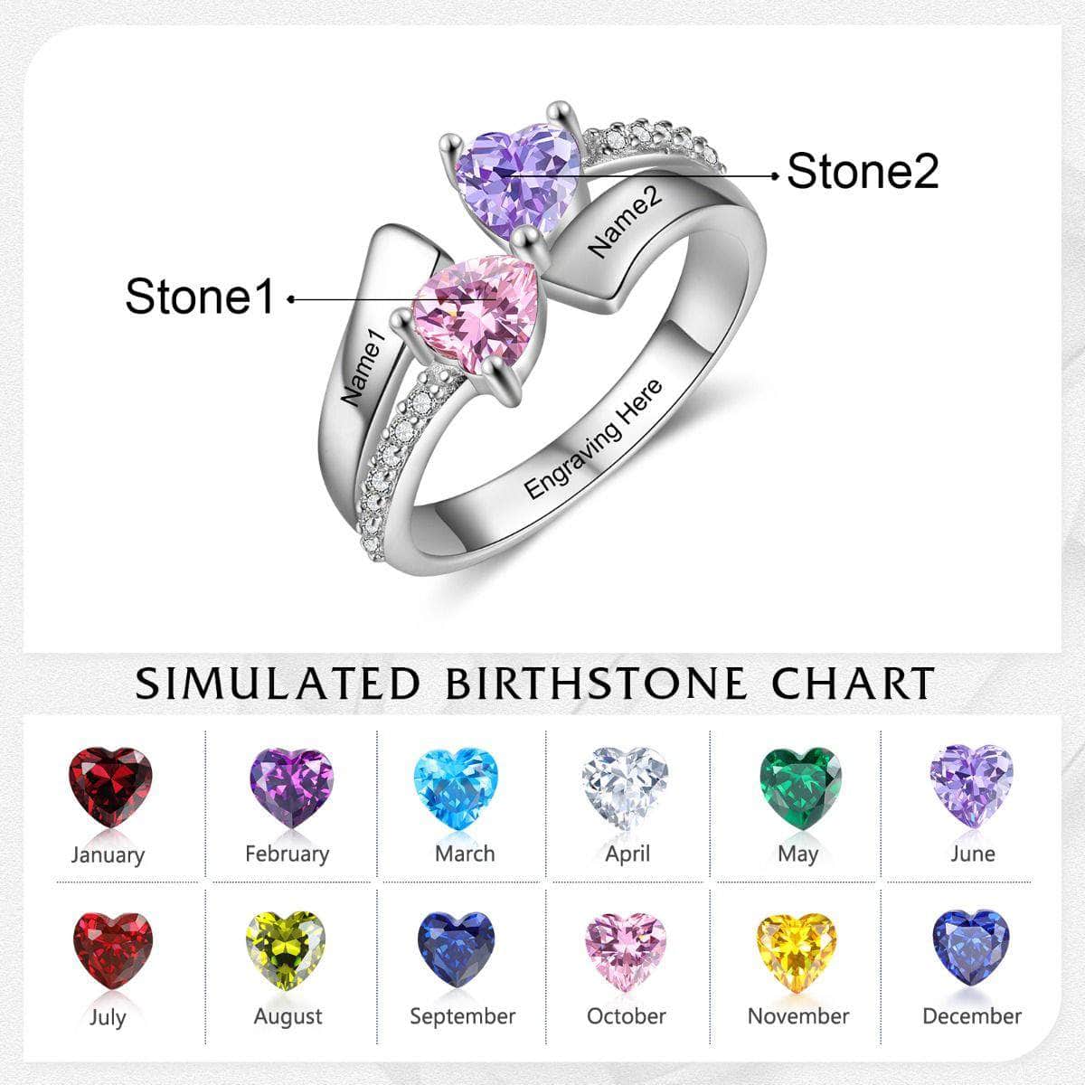 custom Rings Sterling Silver Birthstone Ring 700023