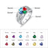 custom Rings Sterling Silver Clover Birthstone & Engraved Ring