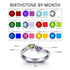 custom Rings Twin Heart Stone Birthstone & Engraved Ring