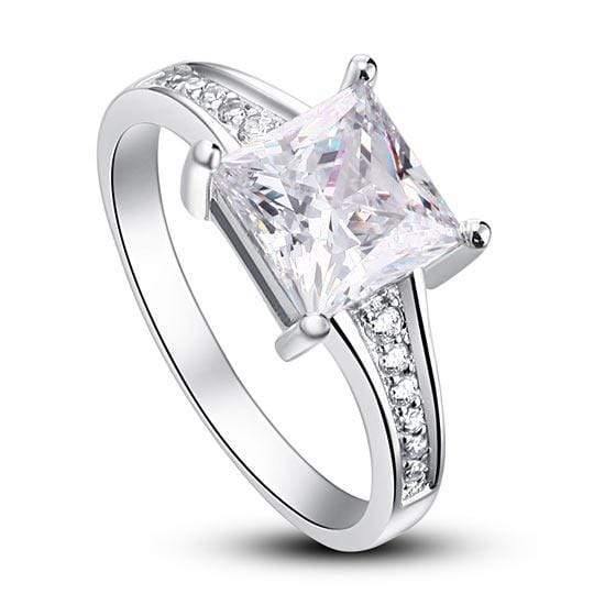 Delivery time 10 days Rings Sterling Silver 1.5 Ct Princess Ring