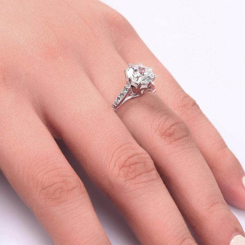 Delivery time 10 days Rings Sterling Silver 2 Ct Cut Ring