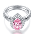 Delivery time 10 days Rings Sterling Silver 2 CT Pink Pear Ring