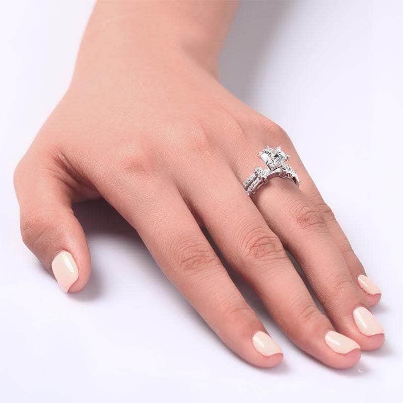 Delivery time 10 days Rings Sterling Silver 2 Ct Princess Ring