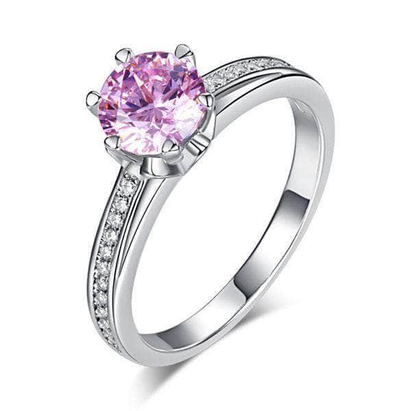 Delivery time 10 days Rings Sterling silver Pink 1.25 ct Ring