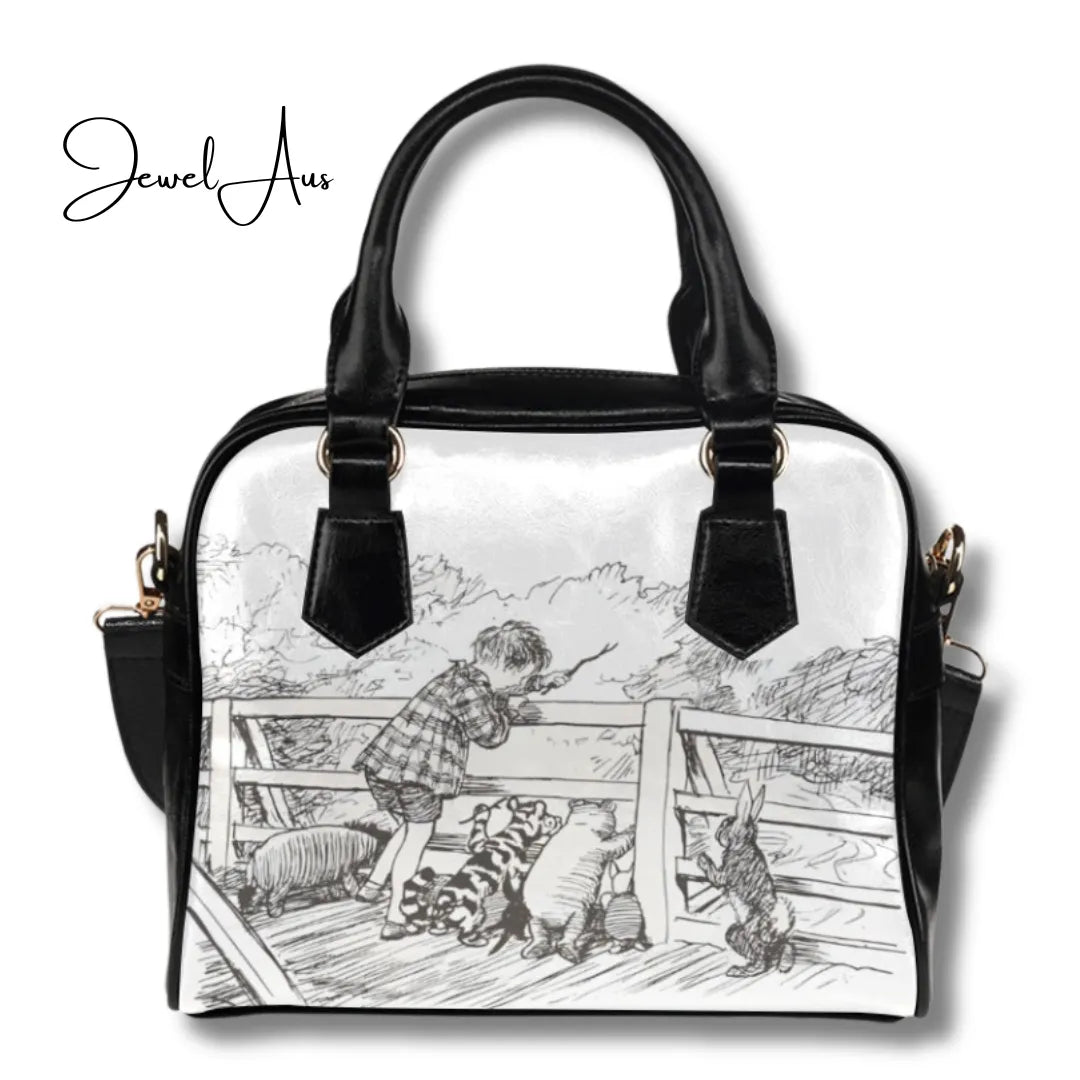 Inkedjoy handbags pooh sticks Pooh Shoulder Handbag