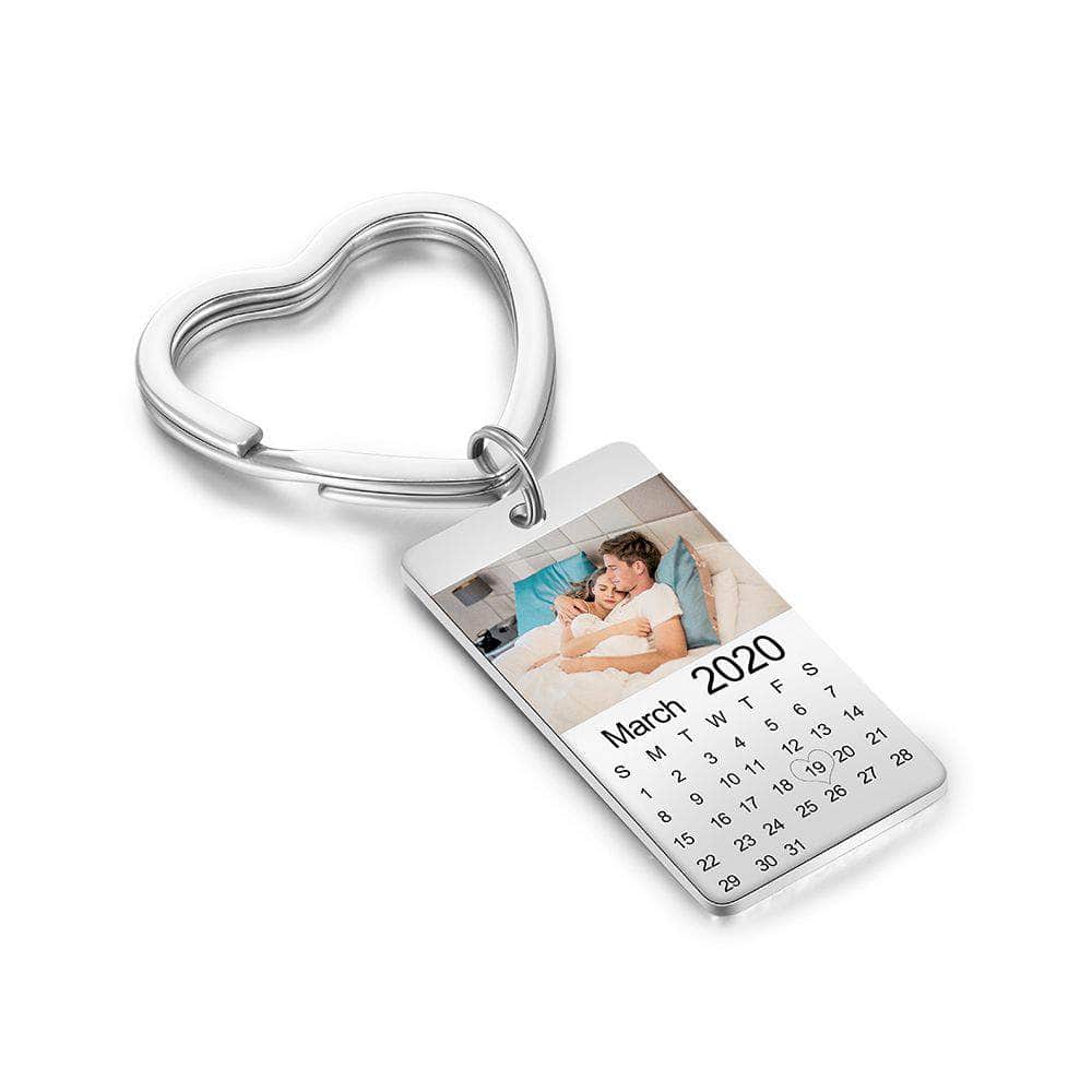 JEWEL AUS Keychains Photo & Date Custom Key Chain