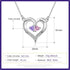 JEWEL AUS Necklace Silver Birthstone Heart Shape Necklace