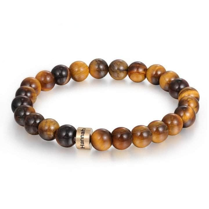 jewelaus Bracelet 19.5 cm / 1 / Gold Plated Natural Stone Bracelets-Tiger Eye Stone