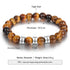 jewelaus Bracelet 19.5 cm / 3 / White Gold Plated Natural Stone Bracelets-Tiger Eye Stone