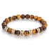 jewelaus Bracelet 19.5 cm / 5 / Gold Plated Natural Stone Bracelets-Tiger Eye Stone