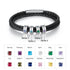 jewelaus Bracelet 19.5cm / 4 Stainless Steel Black Leather Bracelet