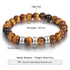 jewelaus Bracelet 21 cm / 3 / White Gold Plated Natural Stone Bracelets-Tiger Eye Stone