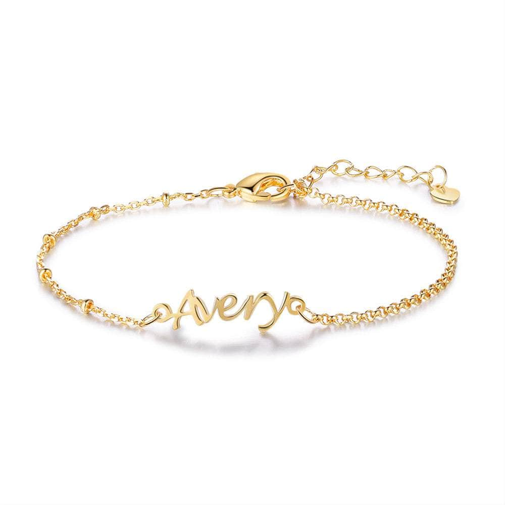 jewelaus Bracelet 925 Sterling Silver / 1 / Gold Plated Custom Name Bracelet