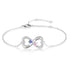 jewelaus Bracelet 925 Sterling Silver Double Heart Shape Bracelet