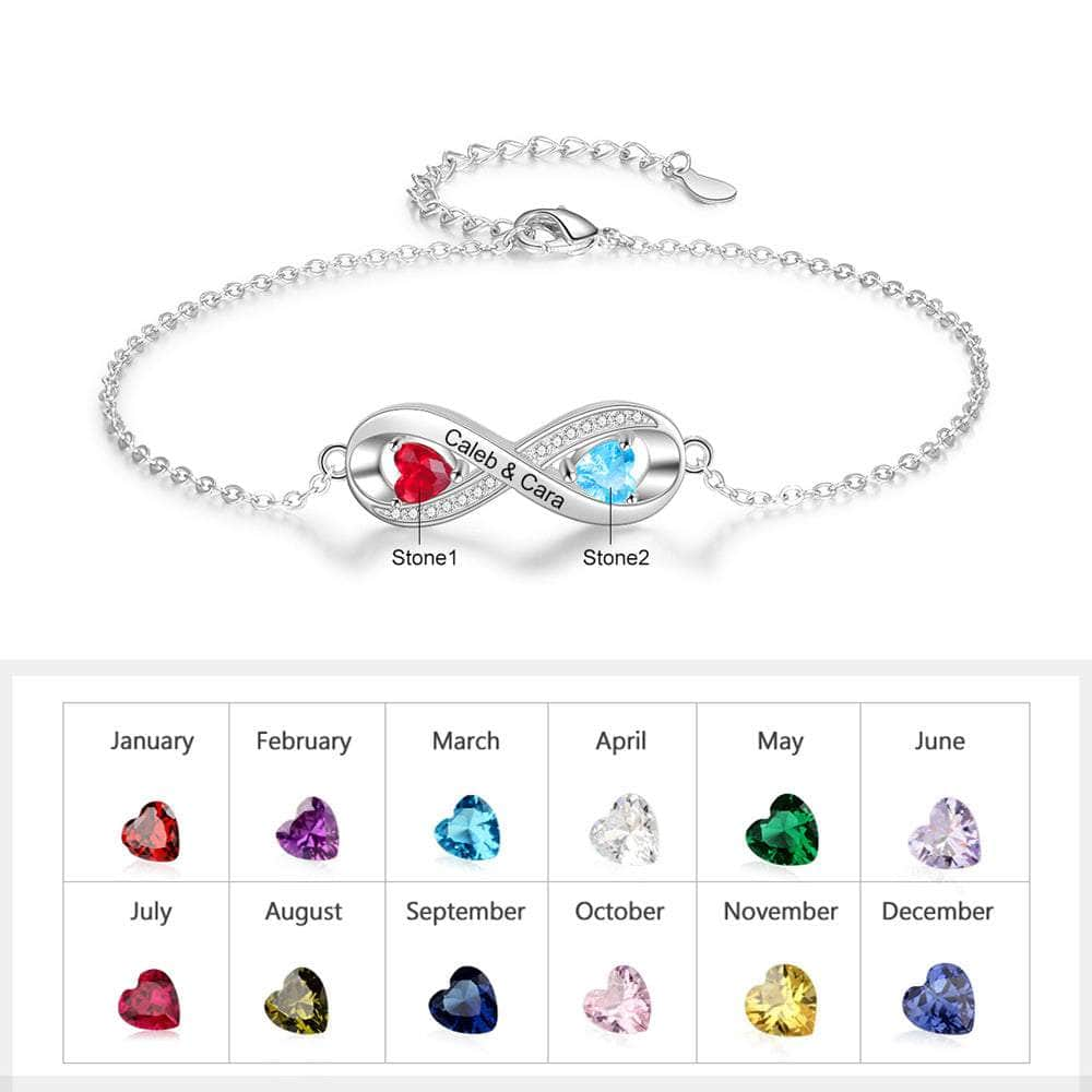 jewelaus Bracelet Birthstone & Engraved Bracelet