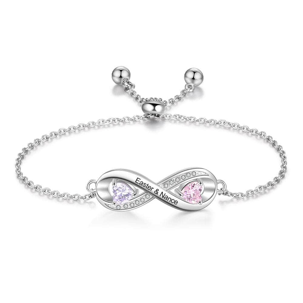 jewelaus Bracelet Birthstone & Engraved Bracelet