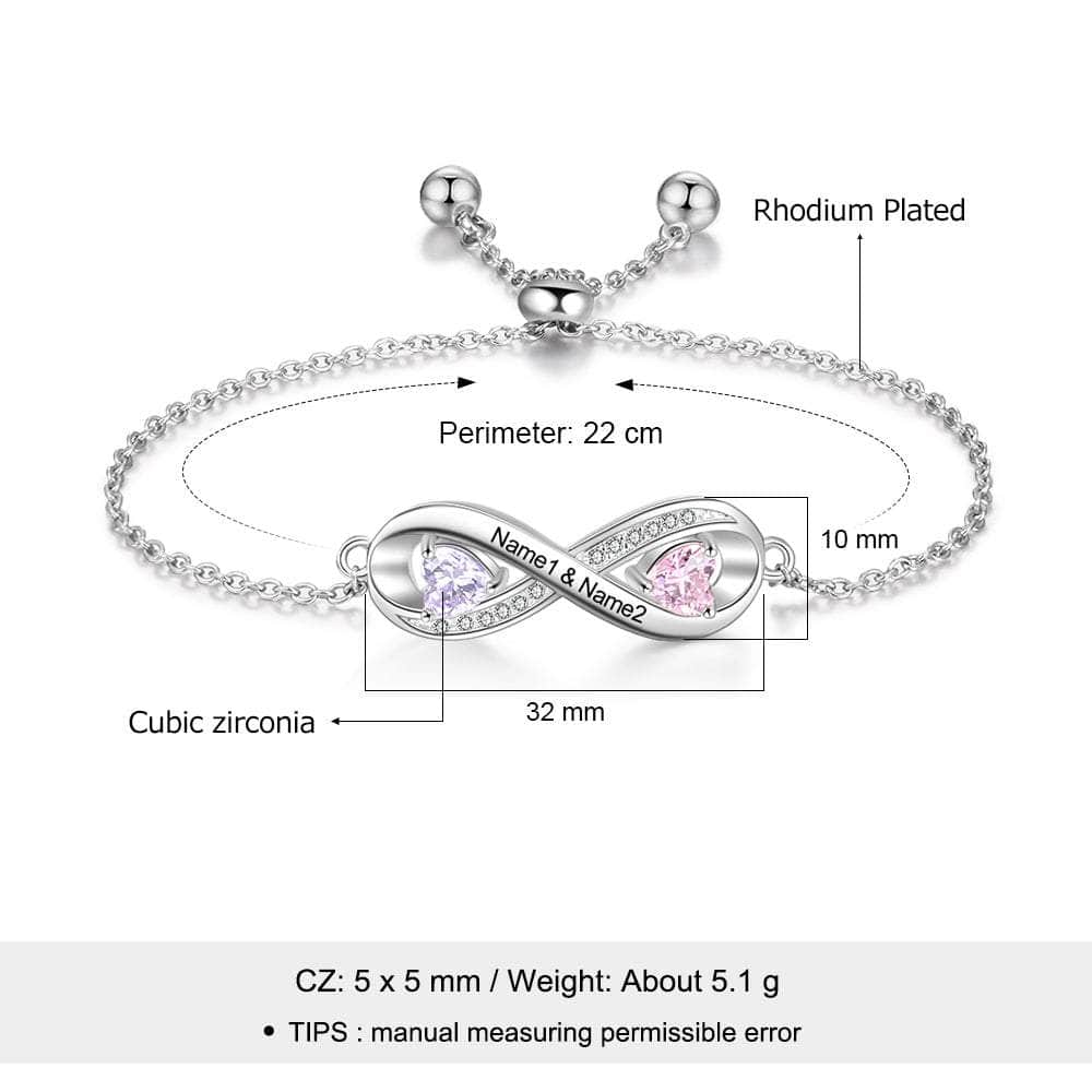 jewelaus Bracelet Birthstone & Engraved Bracelet