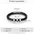 jewelaus Bracelet Stainless Steel Black Leather Bracelet