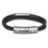 jewelaus Bracelet Stainless Steel Black Leather Bracelet