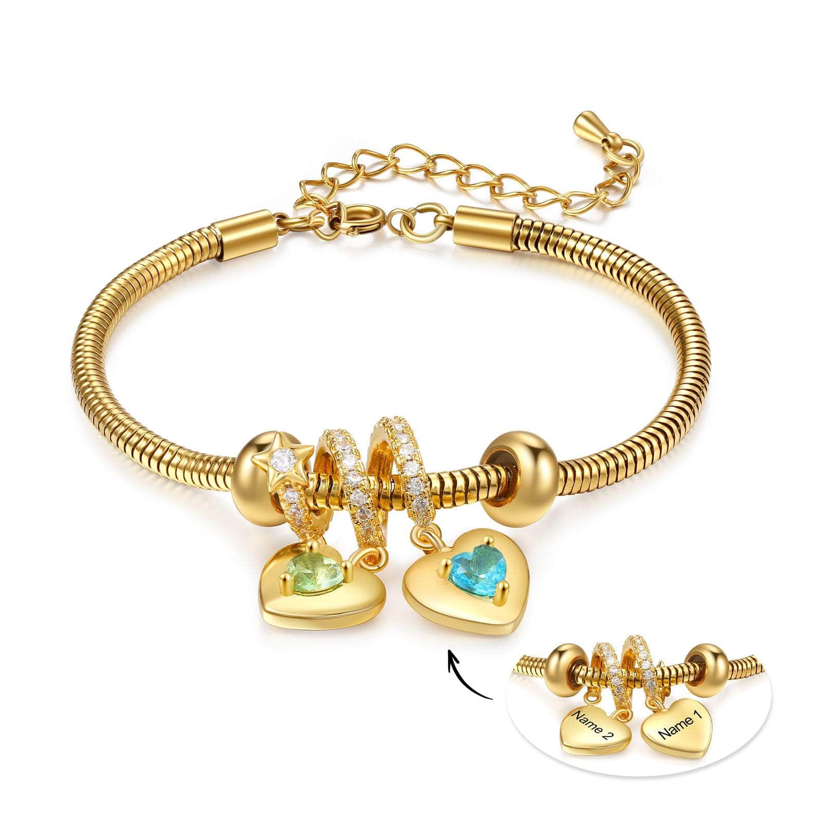 jewelaus CHARMS 2 Custom Birthstone Bracelet