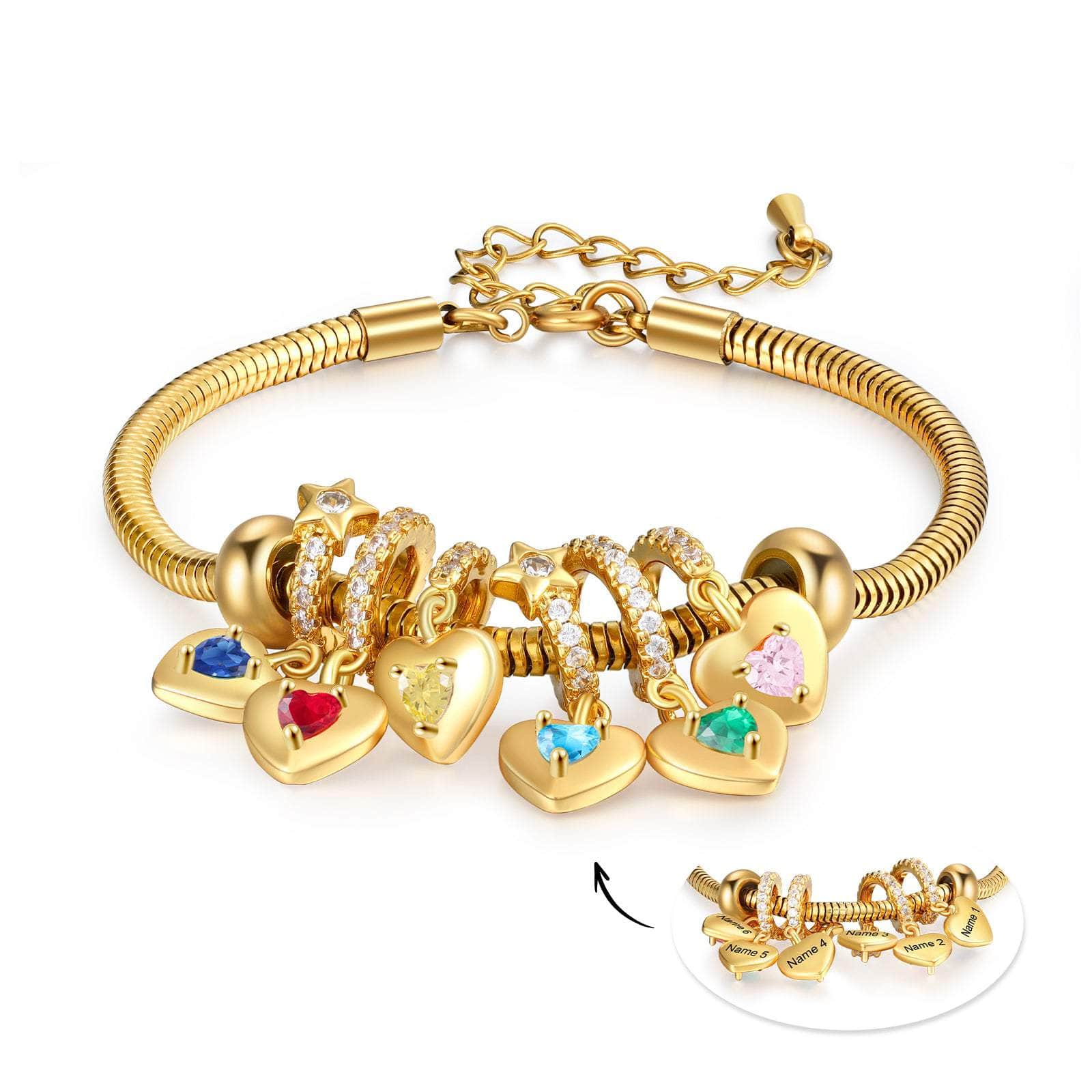 jewelaus CHARMS 5 Custom Birthstone Bracelet