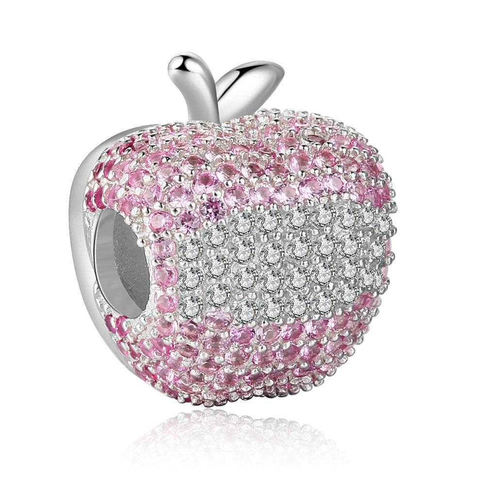 jewelaus CHARMS 925 Sterling Silver Custom Photo Apple Charm