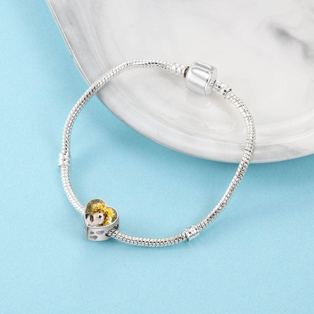 jewelaus CHARMS 925 Sterling Silver Custom Photo Bracelet Charm