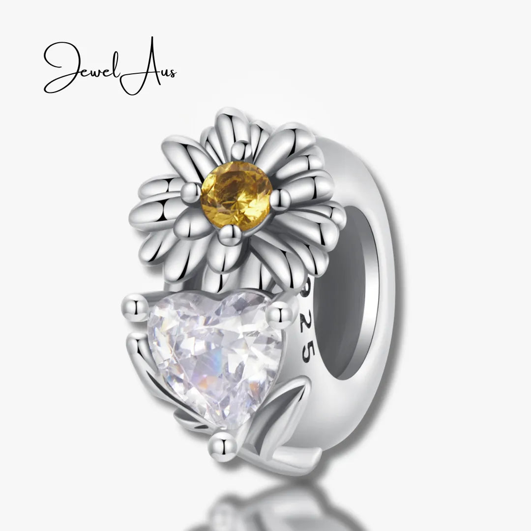 jewelaus CHARMS April birthstone charm Flower Stopper Charm