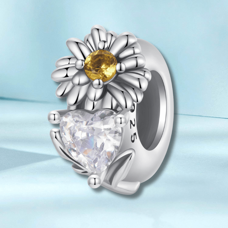 jewelaus CHARMS April Birthstone Flower Stopper Charm