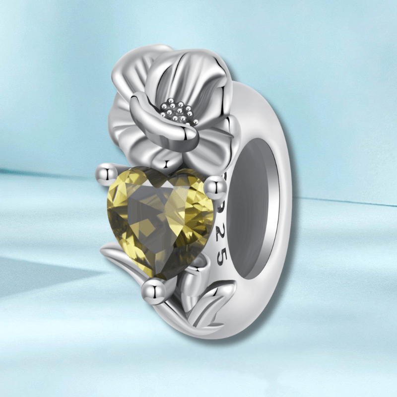 jewelaus CHARMS August Birthstone Flower Stopper Charm