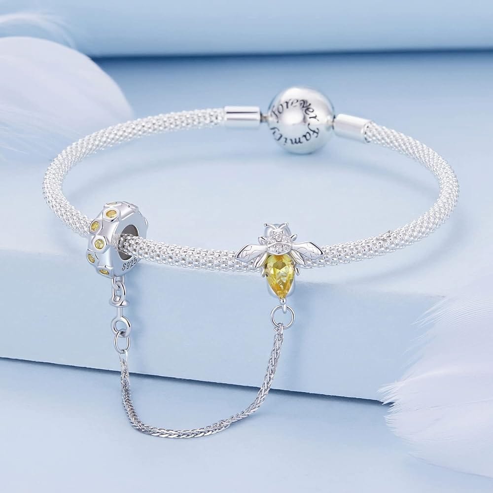 jewelaus CHARMS Bee and Flower Safety Chain