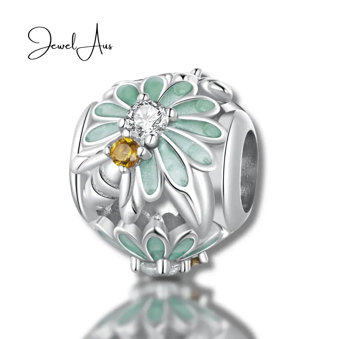 jewelaus CHARMS Bee charm-Silver Bee and Flower Charm
