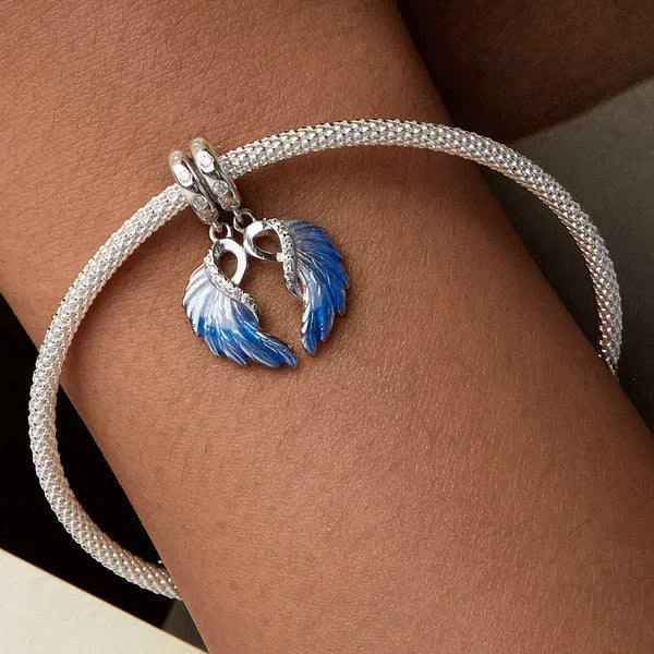 jewelaus CHARMS Blue Angle Wings Charm
