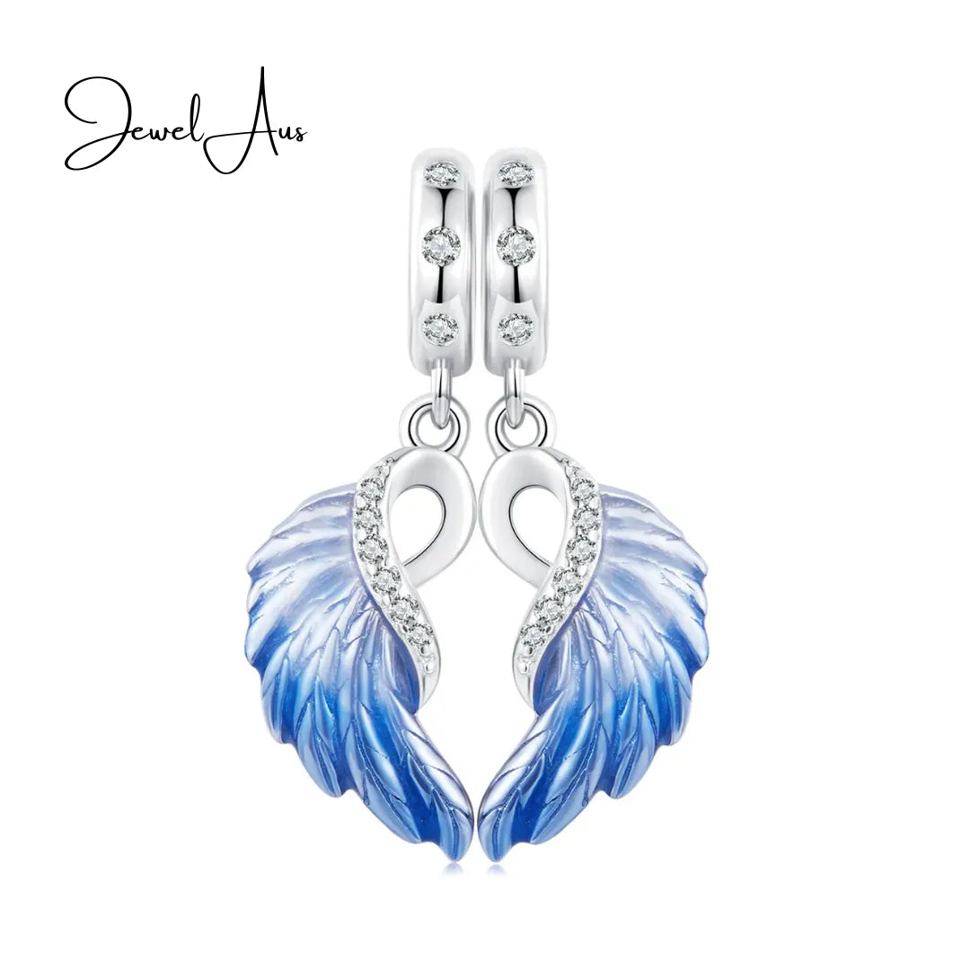 jewelaus CHARMS Blue Angle Wings Charm