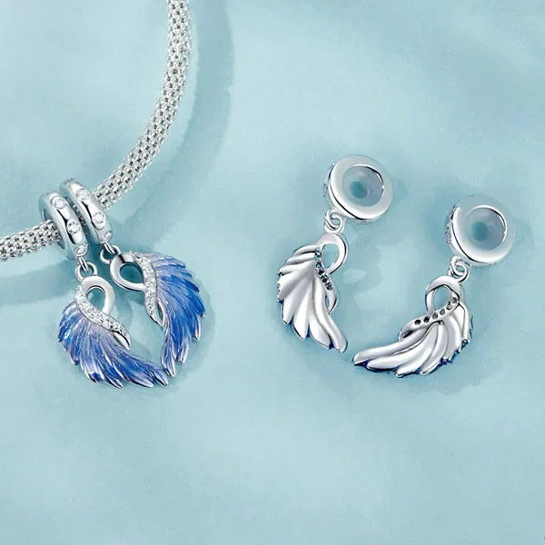 jewelaus CHARMS Blue Angle Wings Charm