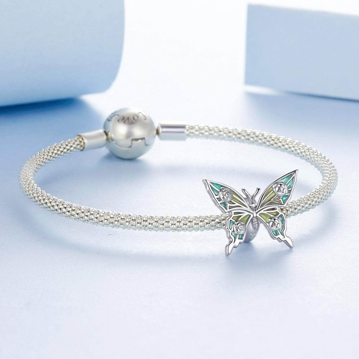 jewelaus CHARMS Blue Butterfly Stopper Charm