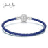 jewelaus CHARMS Blue Swirl Leather Bracelet