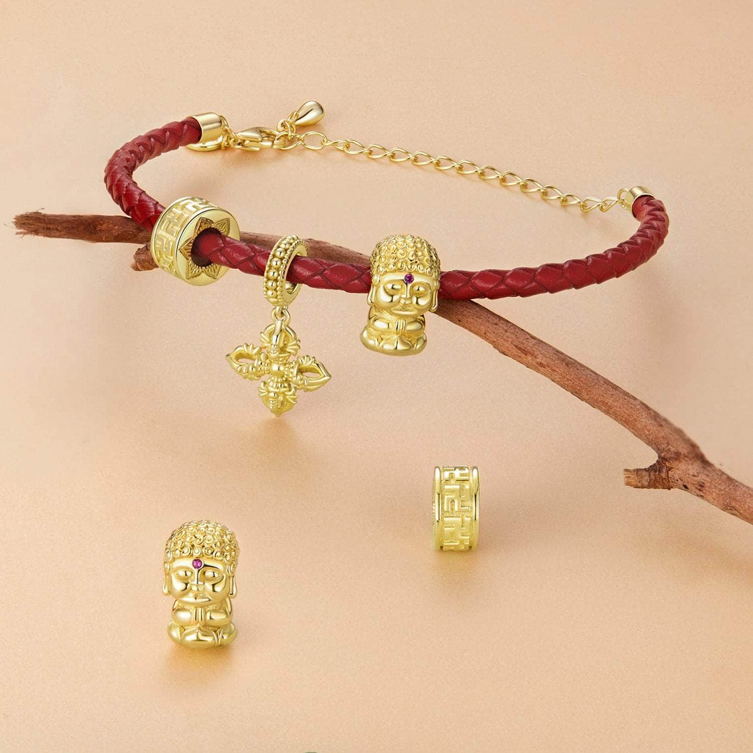 jewelaus CHARMS Buddhist Gold Stopper Charm