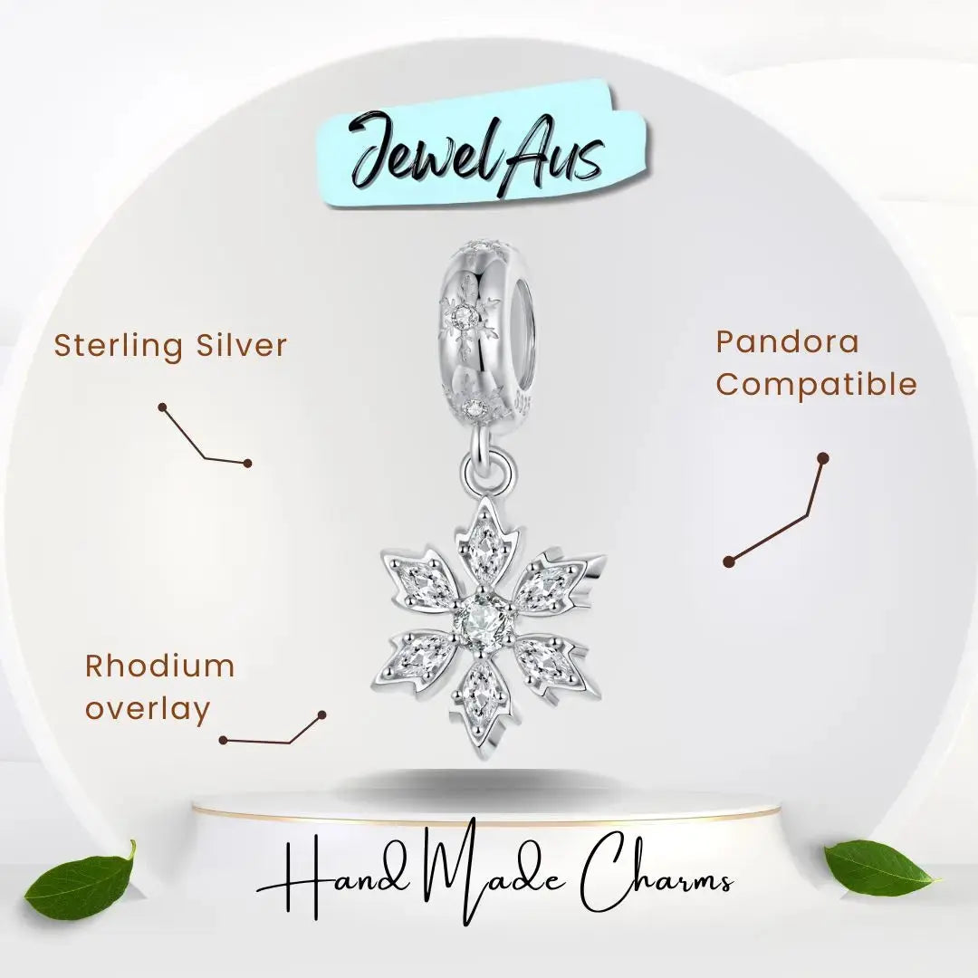 jewelaus CHARMS Crystal Snowflake Charm