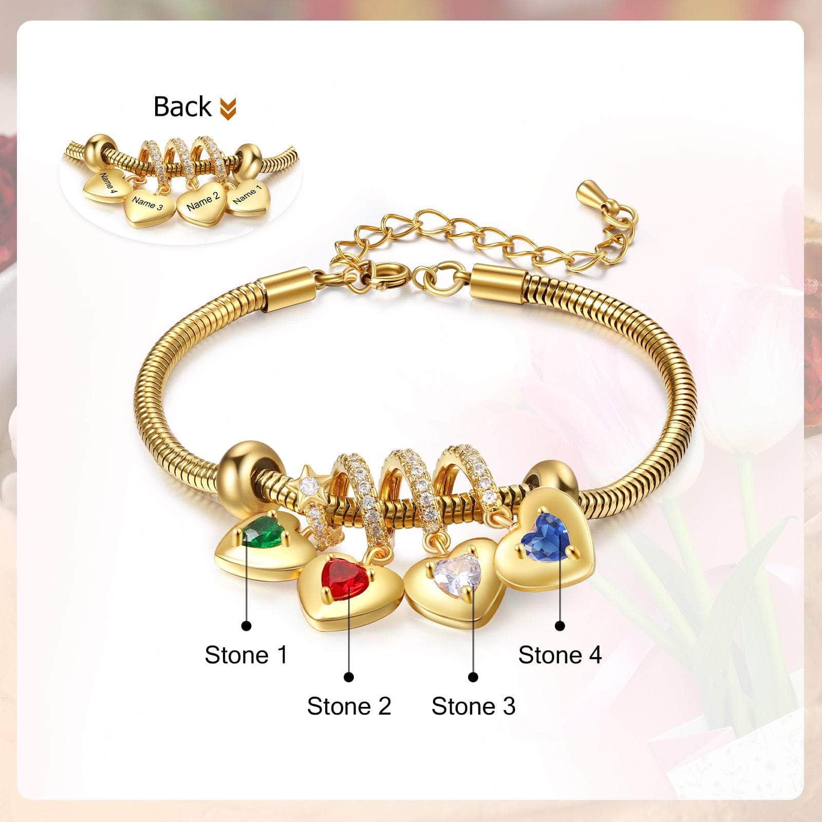 jewelaus CHARMS Custom Birthstone Bracelet