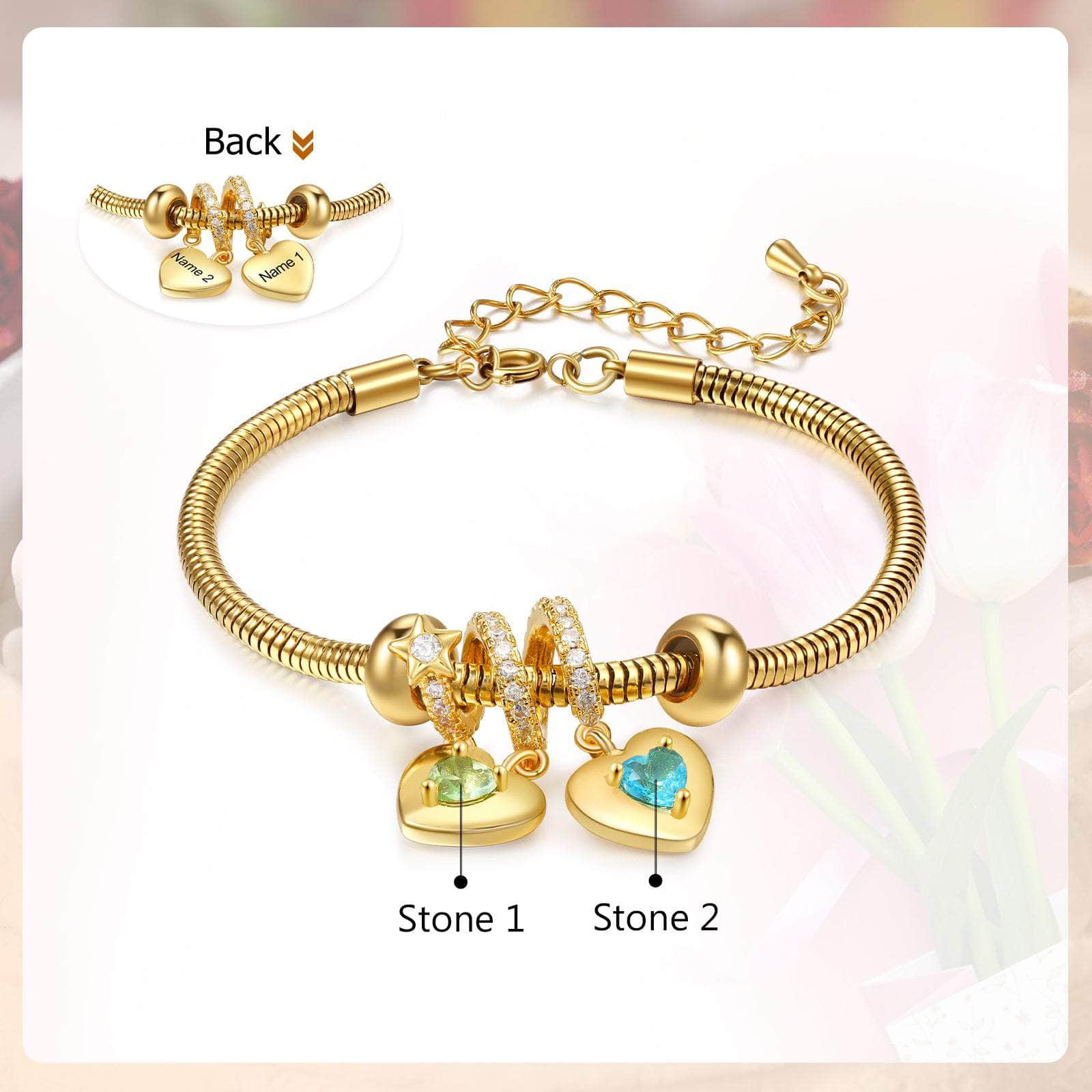 jewelaus CHARMS Custom Birthstone Bracelet