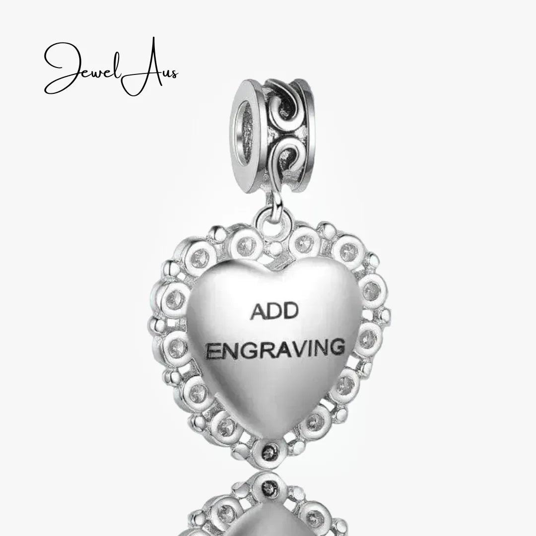 jewelaus CHARMS Custom Photo Heart Bracelet Charm