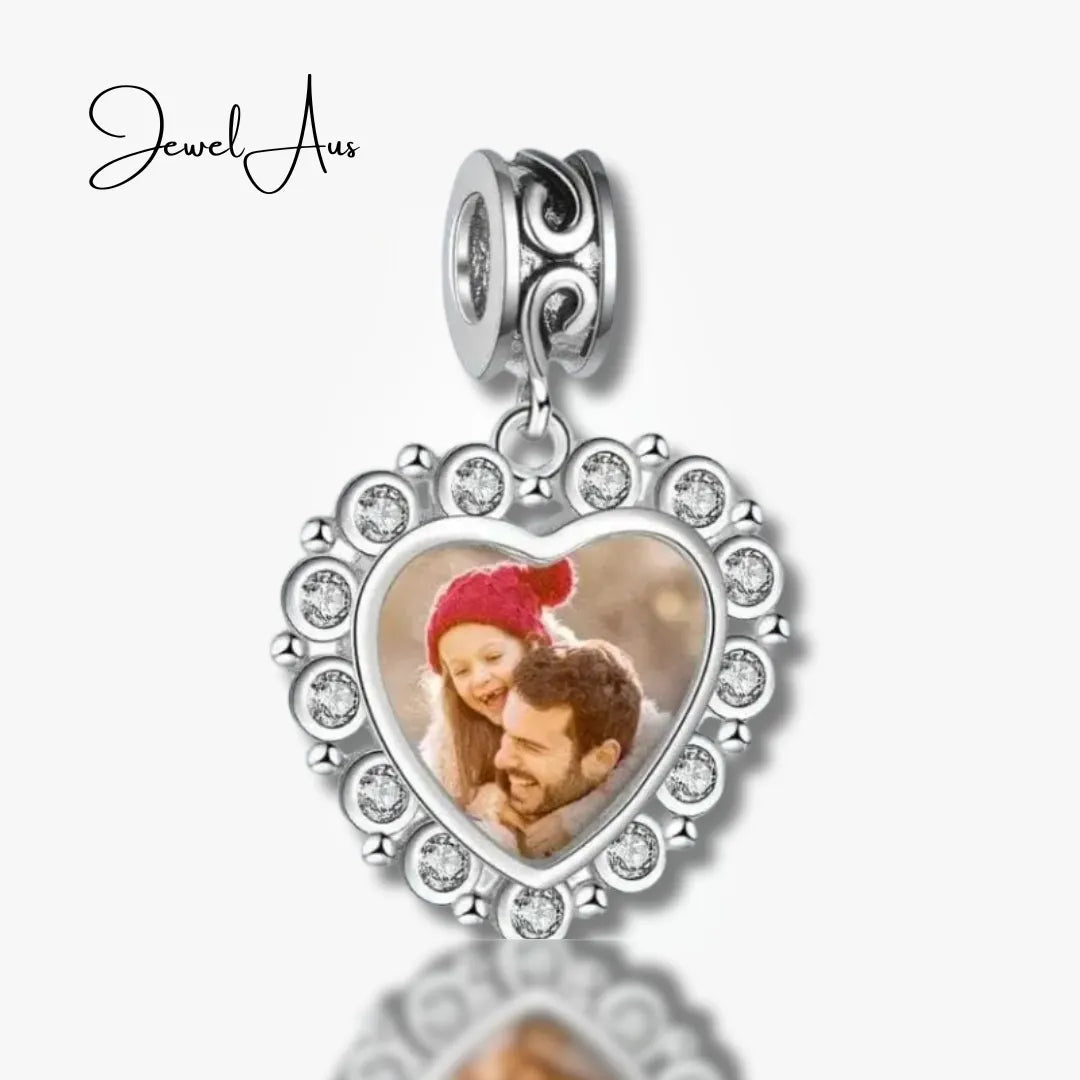 jewelaus CHARMS Custom Photo Heart Bracelet Charm