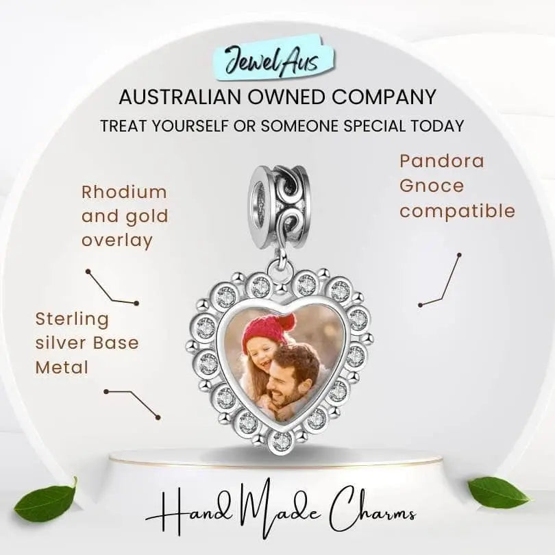 jewelaus CHARMS Custom Photo Heart Bracelet Charm