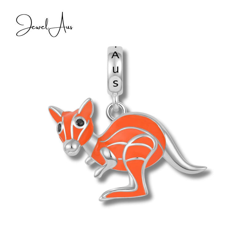 jewelaus CHARMS Exclusive to Jewelaus Outback Orange Aussie Kangaroo Charm