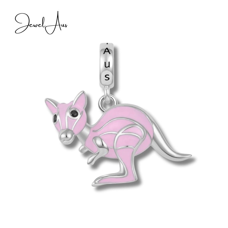 jewelaus CHARMS Exclusive to Jewelaus Pink Aussie Kangaroo Charm