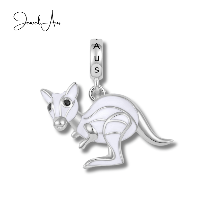jewelaus CHARMS Exclusive to Jewelaus White Aussie Kangaroo Charm