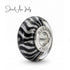 jewelaus CHARMS Italian Black Stripe Murano Glass Charm
