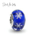 jewelaus CHARMS Italian Blue snow Murano Glass Charm